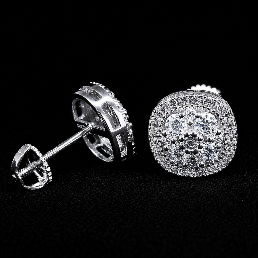 S925 Silver Square Moissanite Stud Earrings