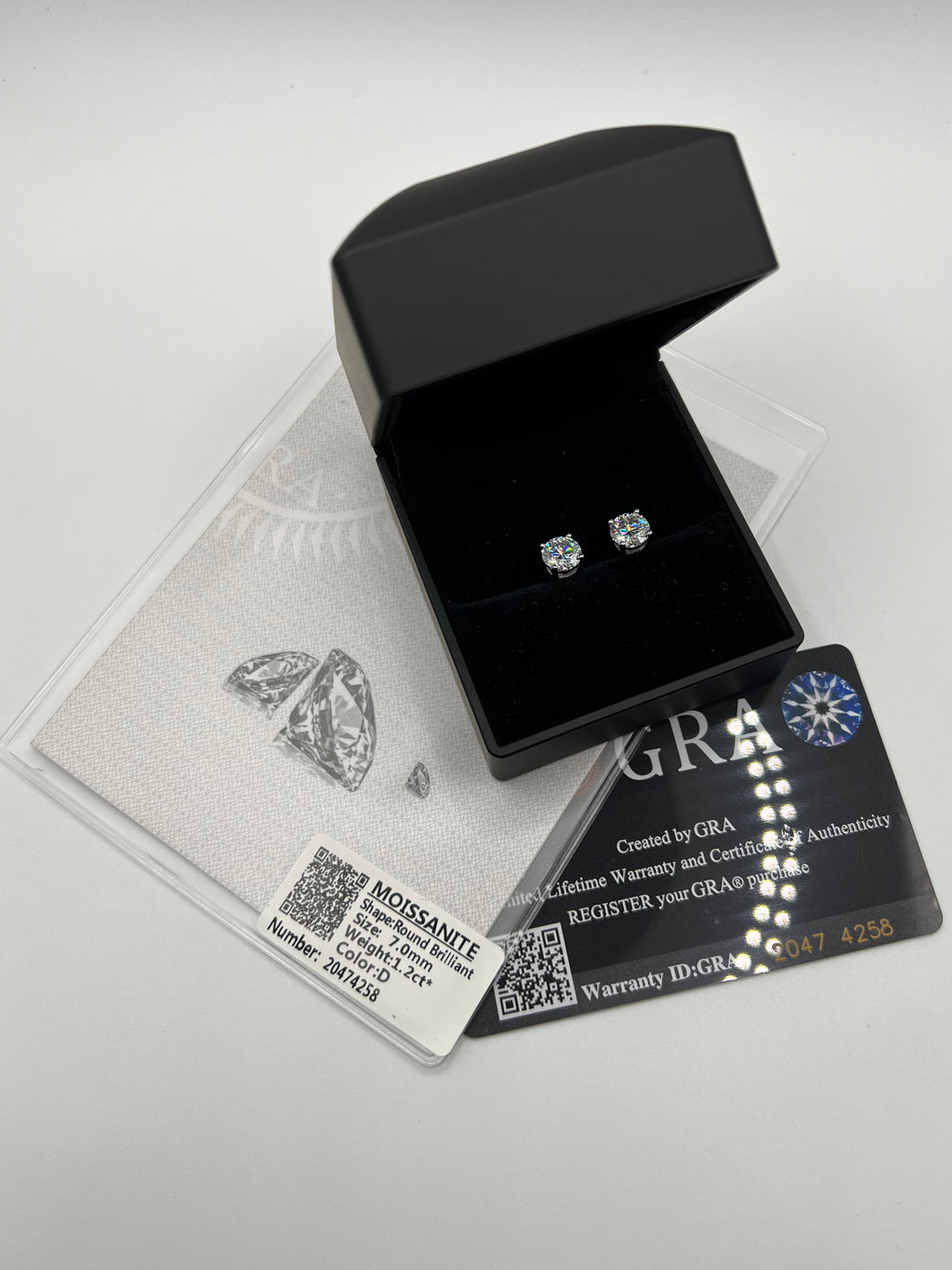 925 Sterling Silver VVS Moissanite Diamond Studs