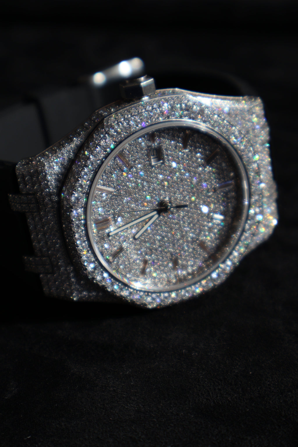 Moissanite Silicone Strap Watch
