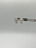 925 Solid Silver Iced Out Cross Moissanite Earrings