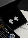 925 Solid Silver Iced Out Cross Moissanite Earrings