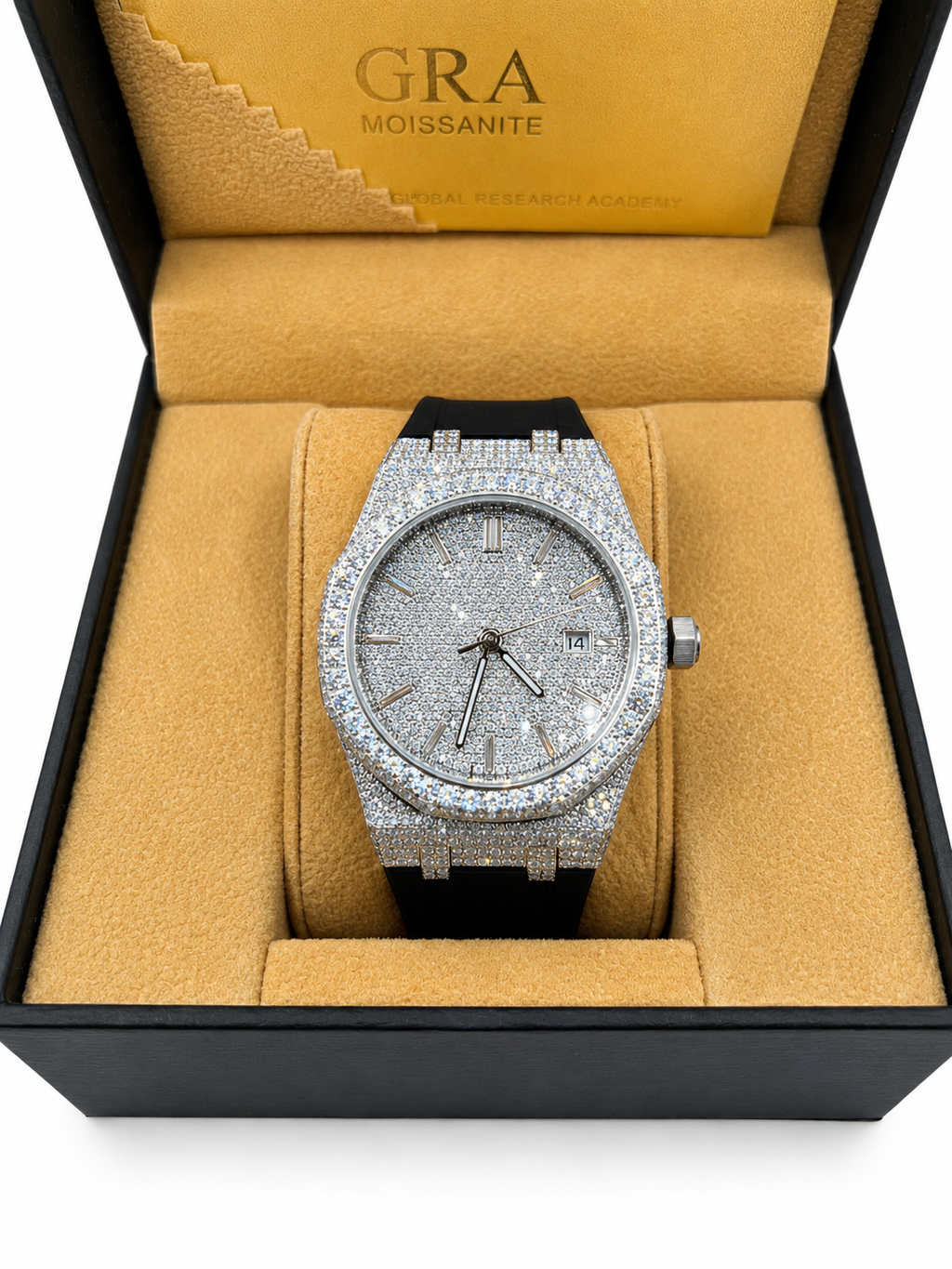Moissanite Silicone Strap Watch