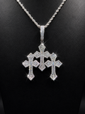 Moissanite 925 Sterling Silver Three Cross Pendant