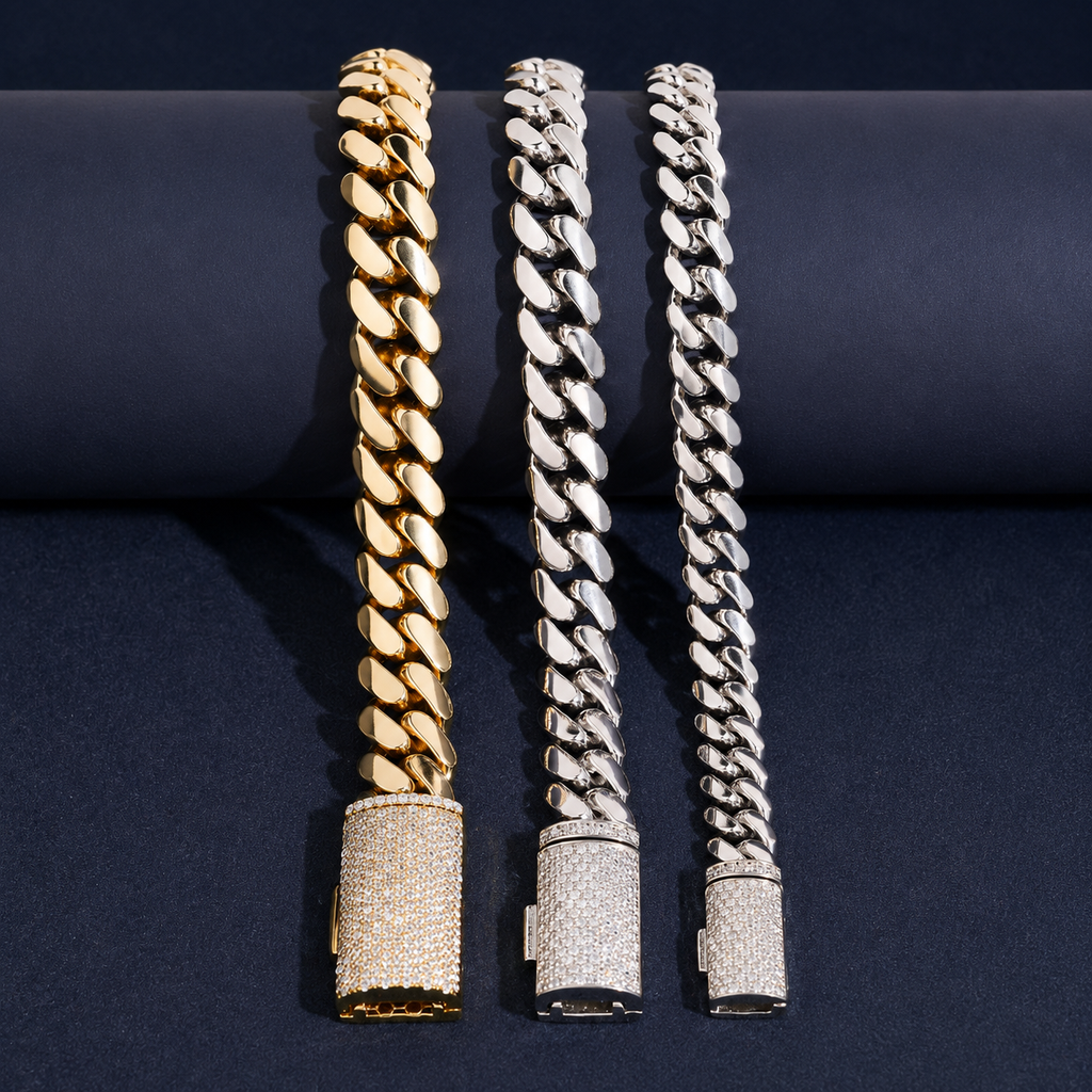 Moissanite Clasp Miami Cuban Link 8MM Bracelet
