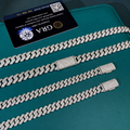 8mm S925 Silver Miami Cuban Chain with VVS Moissanite