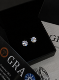 Round Moissanite Stud Earrings (Screwback)