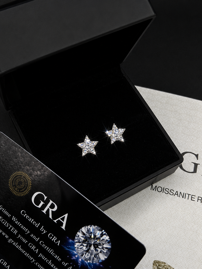 VVS1 Moissanite Cross Earrings Studs 925 Solid Silver