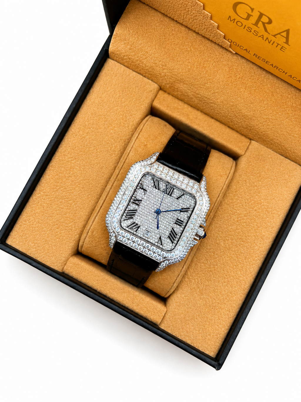 Moissanite S925 Leather Strap Watch