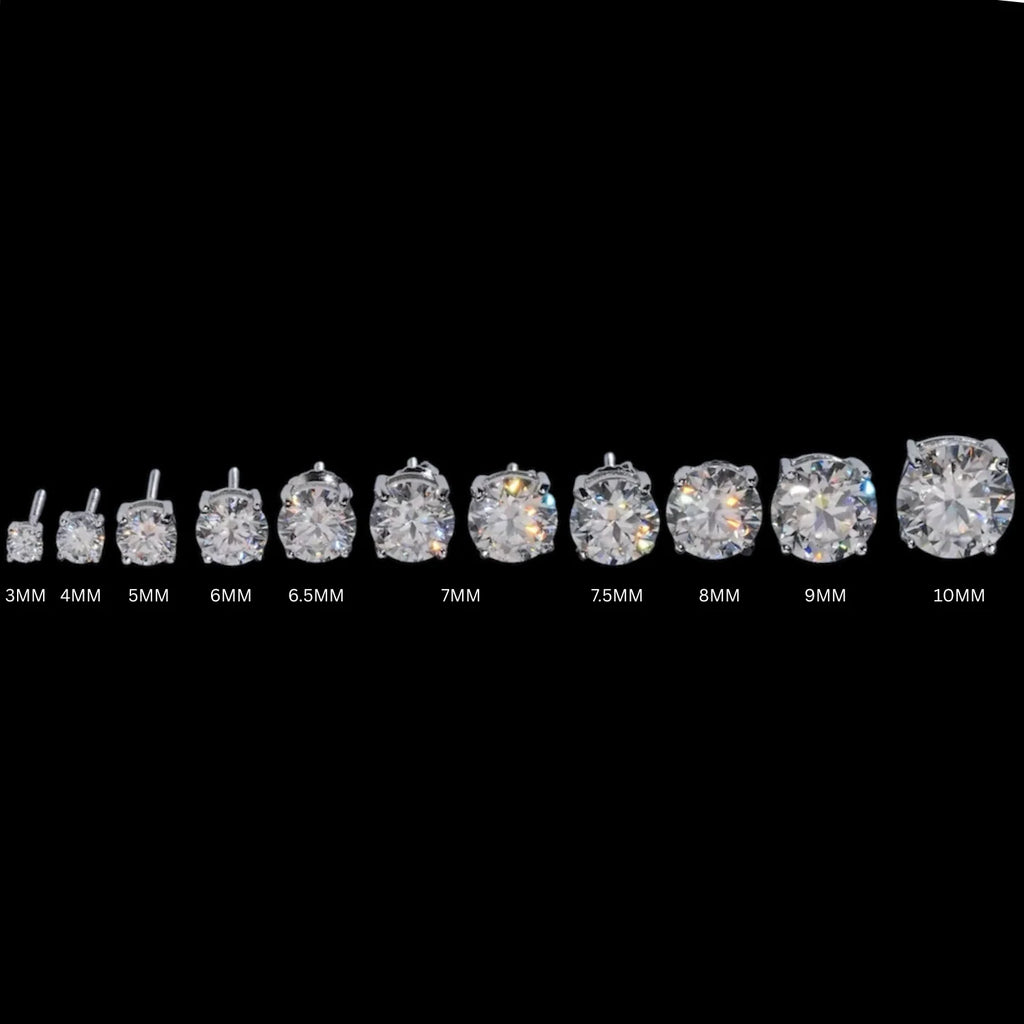 Round Moissanite Stud Earrings (Screwback)